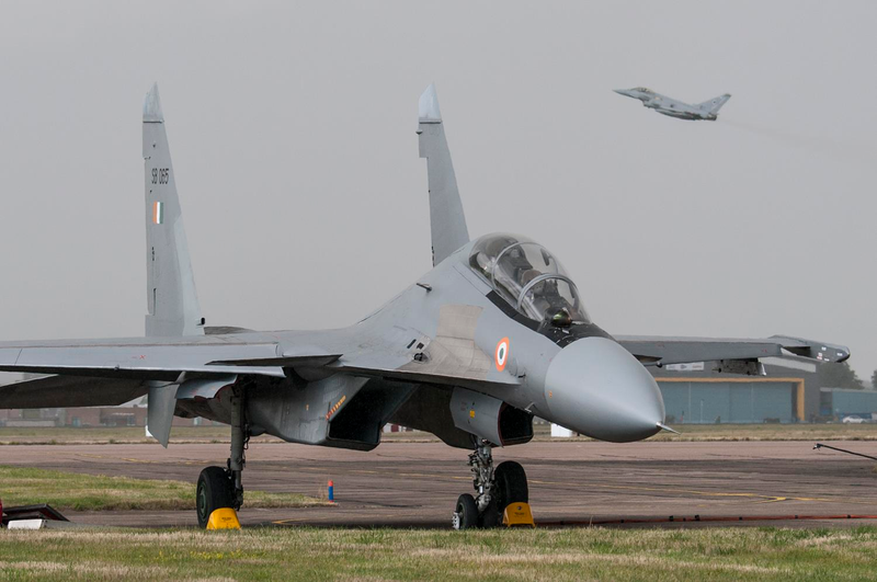 Illustration for article titled Photos: India's Su-30MKI Flankers Sparred With Royal Air Force Typhoons